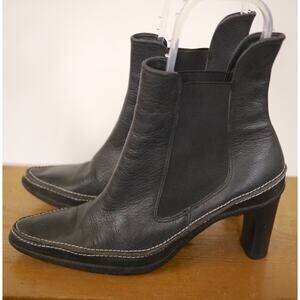 Art Effects Parma Black Leather High Heel Bootie Ankle Boots Brazil 8.5 39